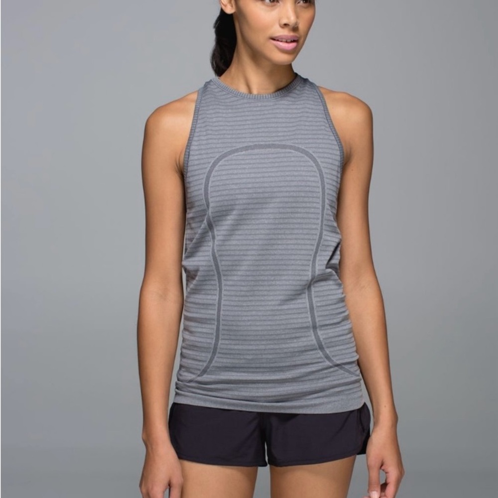 🛎️ Clearance Lululemon Run Swiftly Tech Tank Rugby Stripe Tonal Heathered Slate